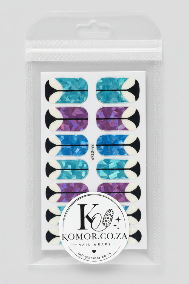 Nail wrap Sparkle Blue + Purple