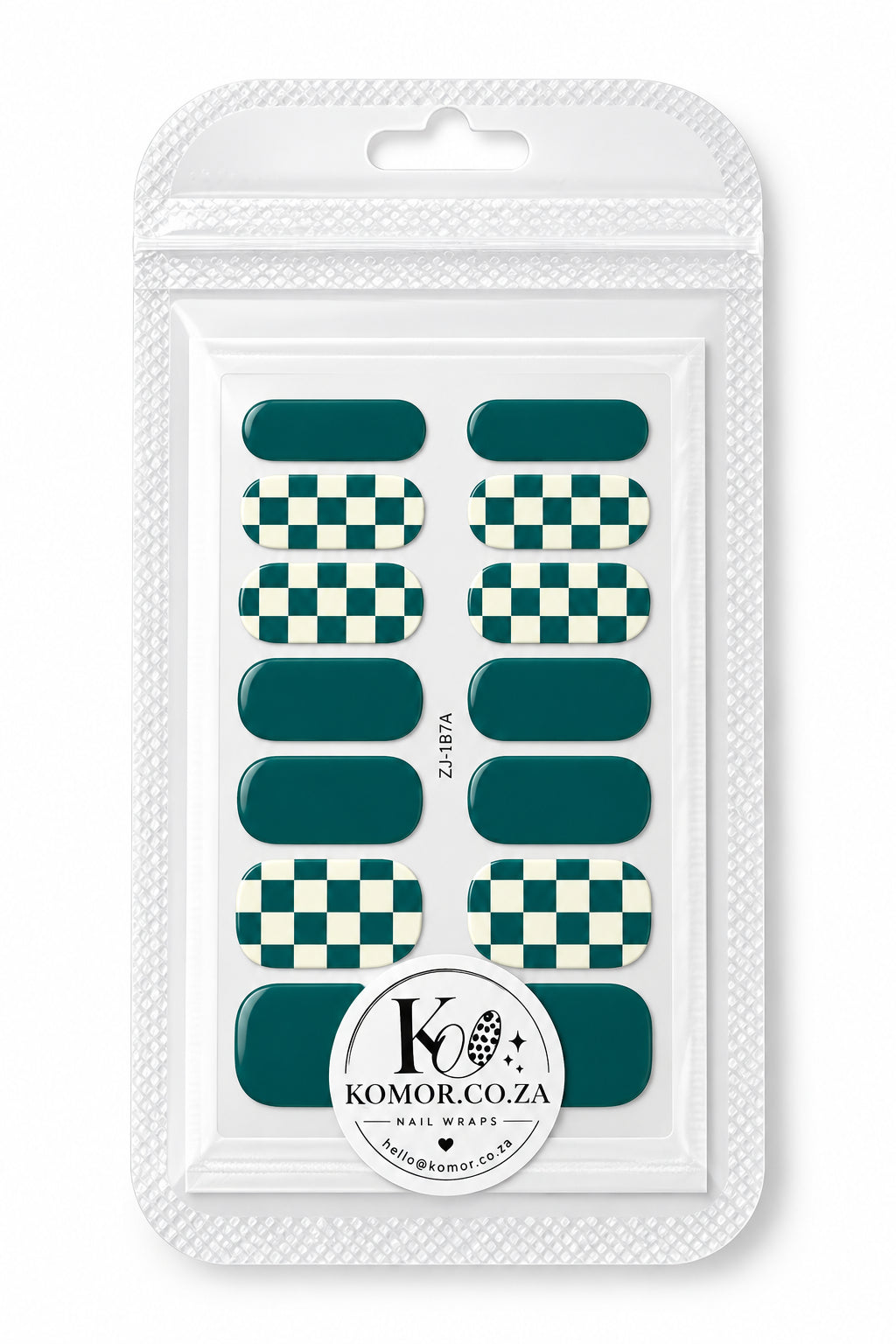 Nail wrap set Dark green check