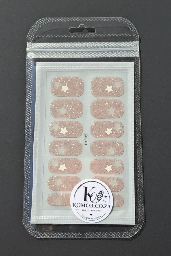 Nail wrap set Star nude